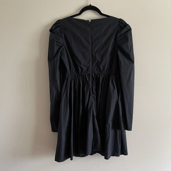 Abercrombie & Fitch Women S Black Long Sleeve Poplin Babydoll Mini Dress NWT - Picture 14 of 15